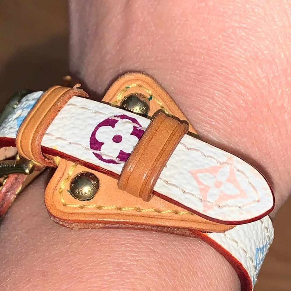 Authentic Louis Vuitton Leather Murakami Bracelet Cuff